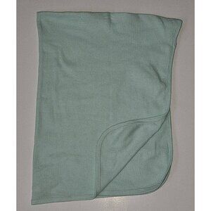 Bambini Solid Mint Green Waffle Knit 100% Cotton Thermal Blanket 28" x 38"